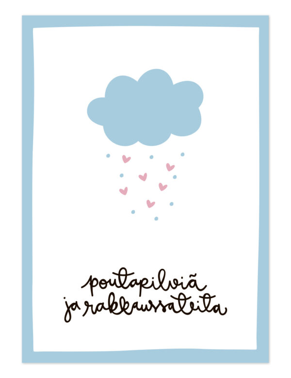 Poutapilviä ja rakkaussateita postikortti Ninnimoi