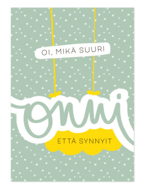 Oi mikä suuri onni postikortti vihreä Ninnimoi
