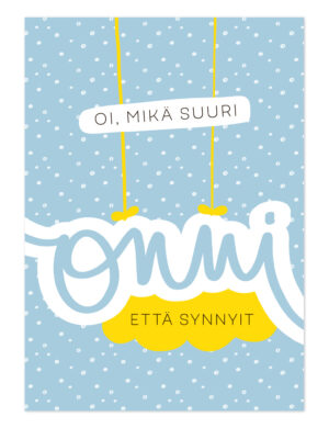 Oi mikä suuri onni postikortti sininenNinnimoi