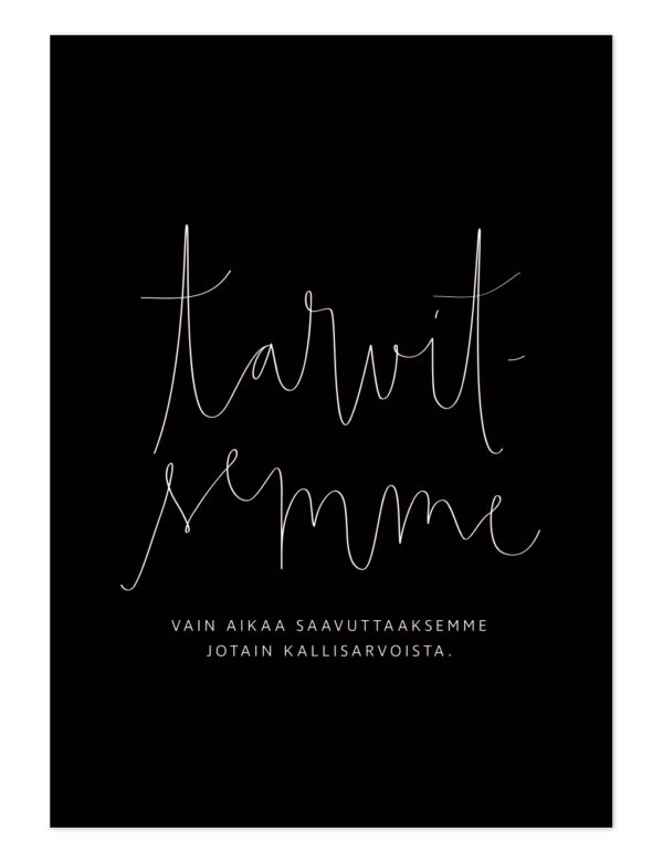 Tarvitsemme vain aikaa, saavuttaaksemme jotain kallisarvoista. Ninnimoi postikortti