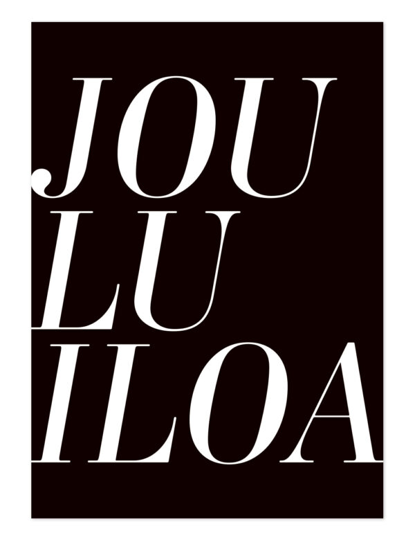 Jouluiloa joulukortti musta valkoinen Ninnimoi