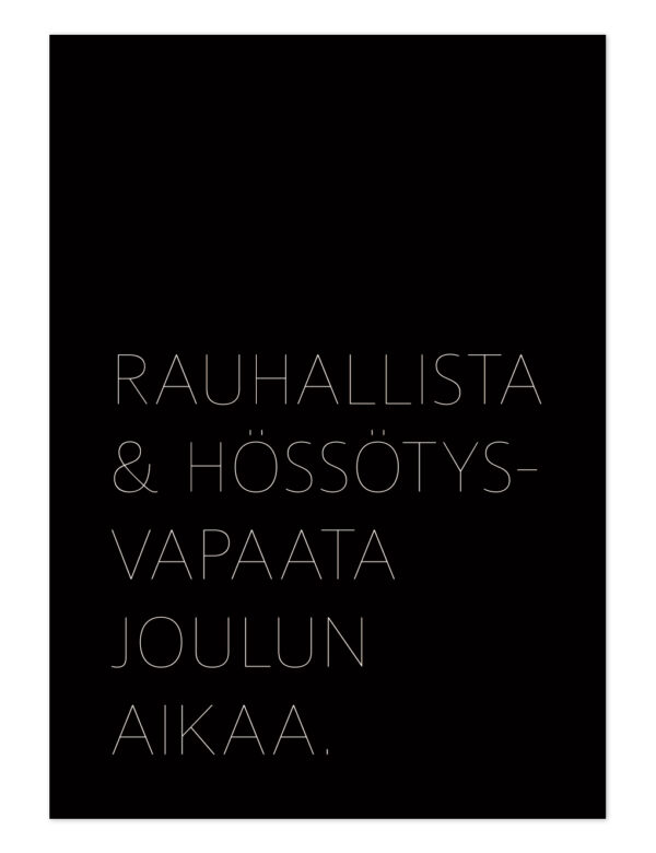 Rauhallista ja hössötysvapaata joulun aikaa. Ninnimoi joulukortti