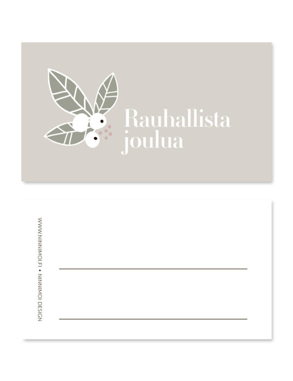 Rauhallista joulua pakettikortti Ninnimoi