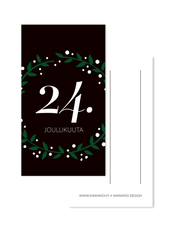 24. joulukuuta pakettikorttisetti Ninnimoi joulu pakettikortit