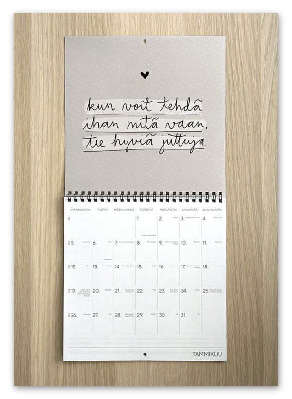 5401_seinakalenteri_2026_tammikuu Ninnimoi seinäkalenteri 2026 tammikuu