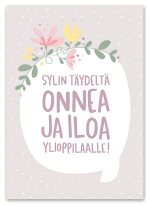 Sylin täydeltä onnea ylioppilaalle Ninnimoi postikortti