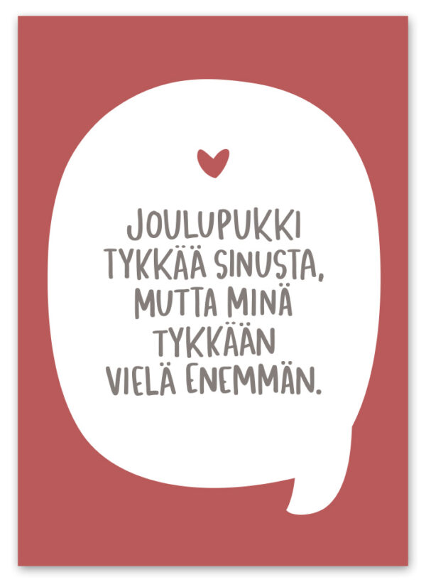 Joulupukki tykkää Ninnimoi postikortti
