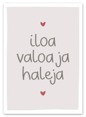Iloa, valoa ja haleja Ninnimoi postikortti