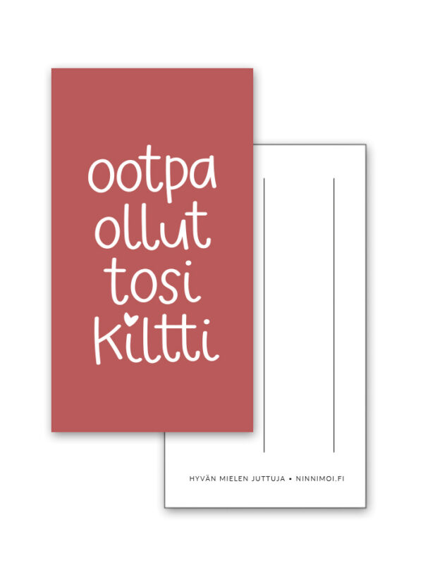 Ootpa ollut kiltti pakettikortti Ninnimoi