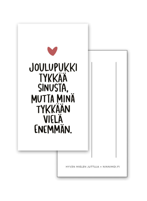 Joulupukki tykkää sinusta pakettikortti Ninnimoi
