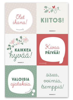 Hyvää mieltä tulostettavat lappuset Ninnimoi