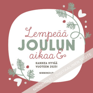 Lempeää joulun aikaa digitaalinen some joulukortti Ninnimoi