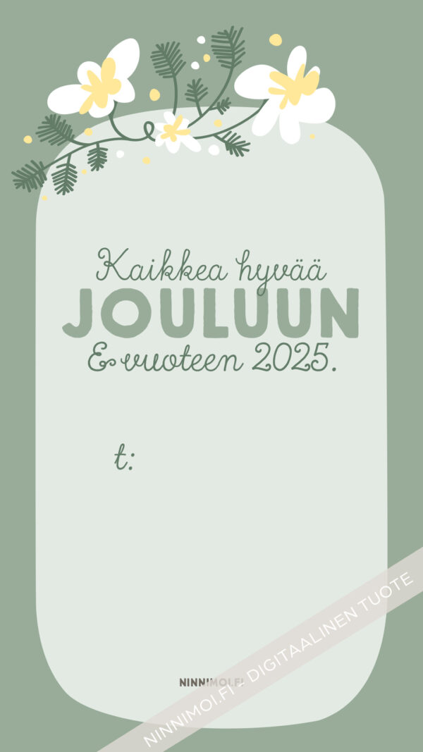 Kaikkea hyvää jouluun digitaalinen some joulukortti Ninnimoi