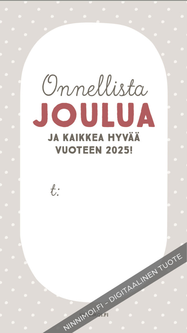 Onnellista joulua digitaalinen some joulukortti Ninnimoi