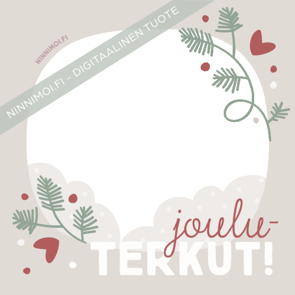 Jouluterkut joulun kuvakehys someen beige