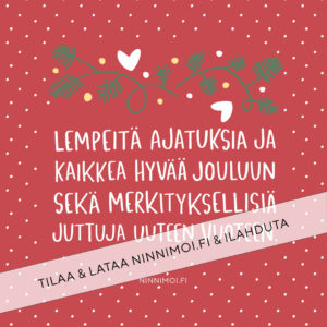 Some-joulukortti "Lempeitä ajatuksia"