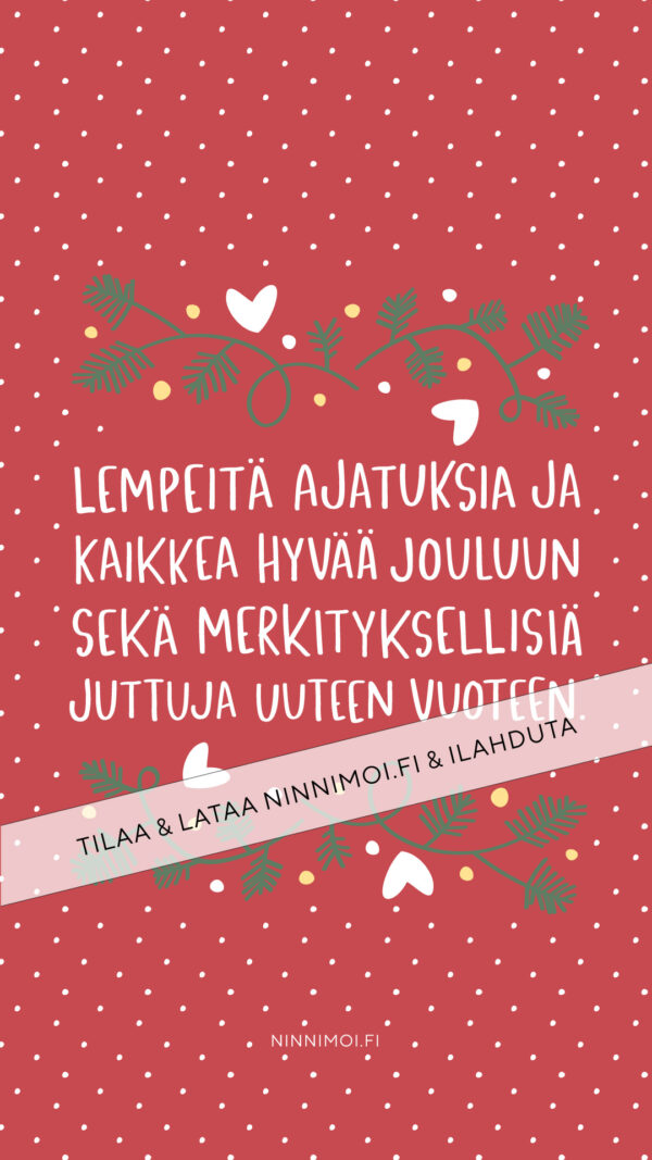Some-joulukortti "Lempeitä ajatuksia"