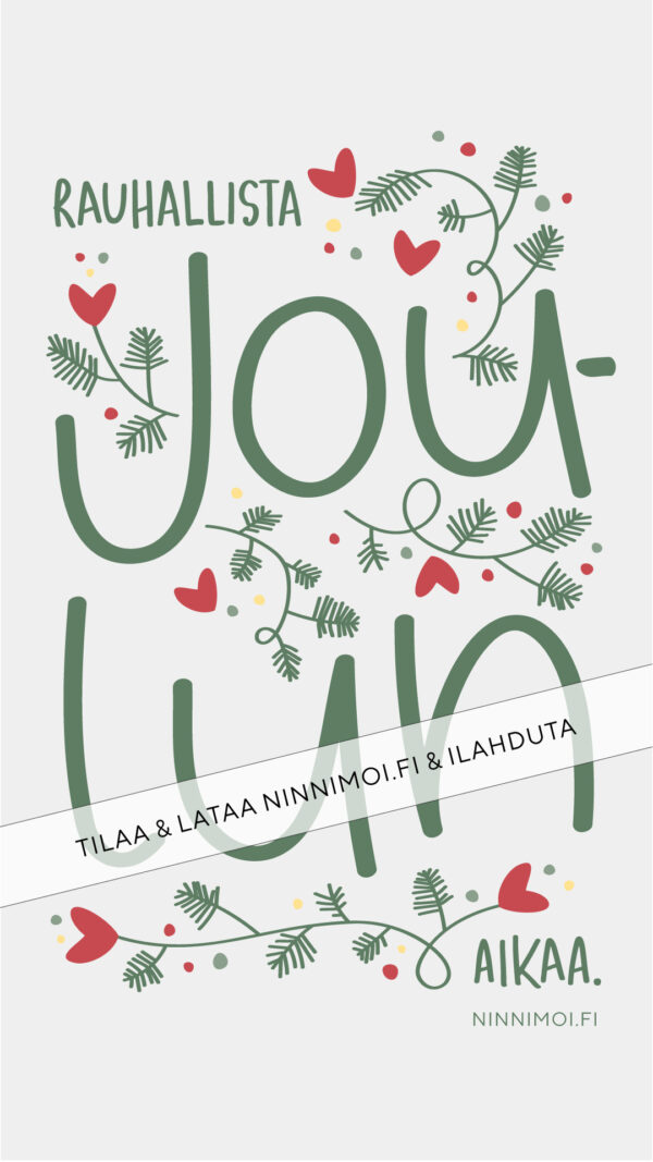 Some-joulukortti "Rauhallista joulun aikaa"