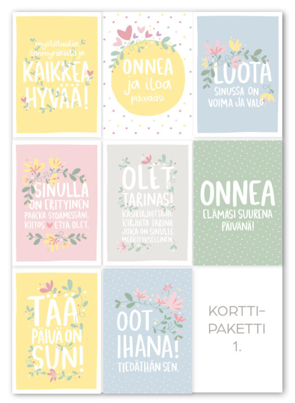 Korttipaketti värikäs