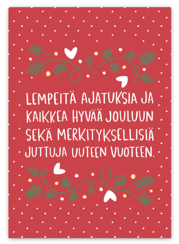 Lempeitä ajatuksia Ninnimoi joulukortti