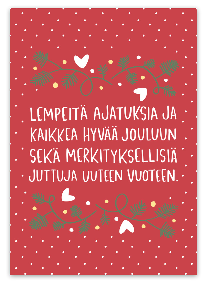 Lempeitä ajatuksia joulukortti