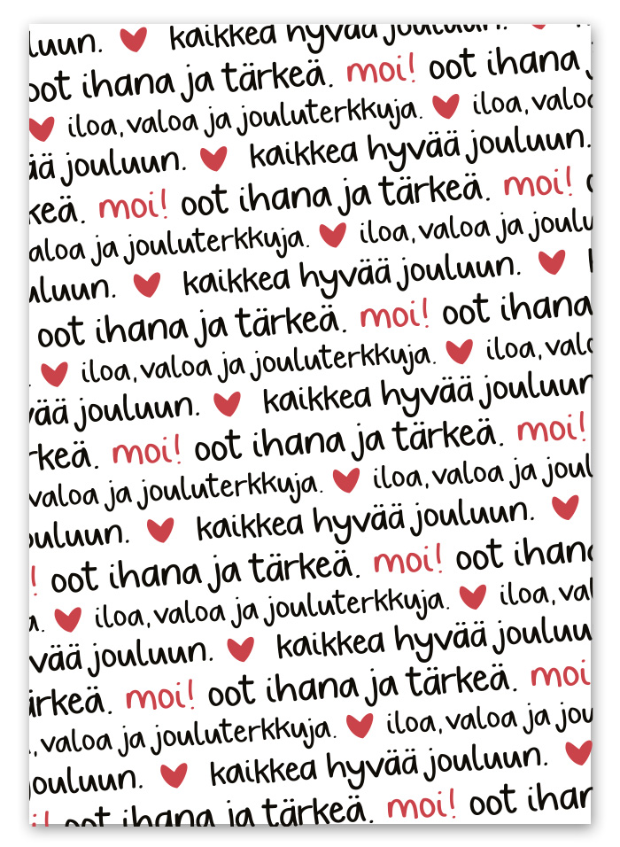Moi! Oot ihana ja tärkeä joulukortti
