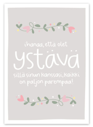 Ihanaa, että olet ystävä postikortti Ninnimoi