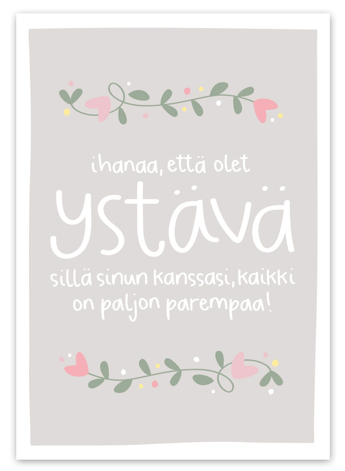 postikortti ystävälle, jonka kanssa kaikki on paljon parempaa – Ninnimoi
