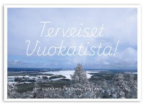 Talvimaisema Vuokatin vaaralta Sotkamoon.