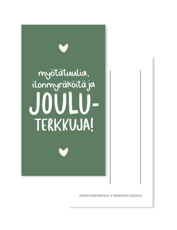 Myötätuulia joulu pakettikortti 5 kpl Ninnimoi